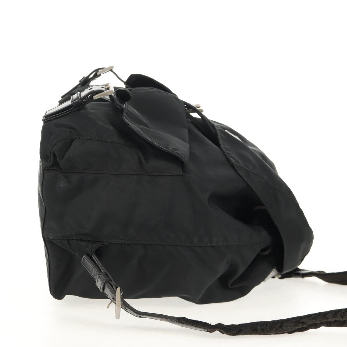 PRADA Backpack Nylon Black Silver Auth 150414