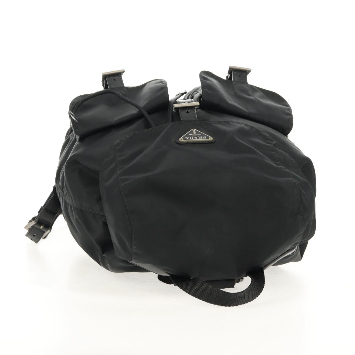 PRADA Backpack Nylon Black Silver Auth 150414