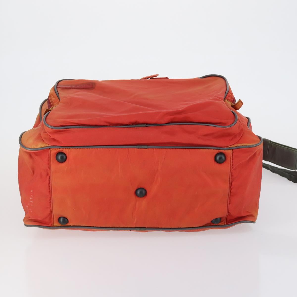 PRADA Boston Bag Nylon 2way Red Silver Auth 150415