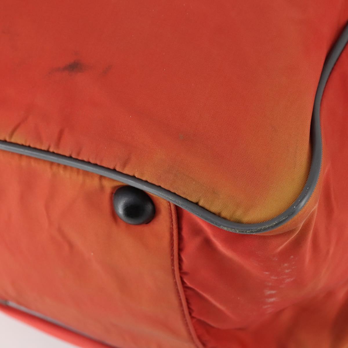 PRADA Boston Bag Nylon 2way Red Silver Auth 150415