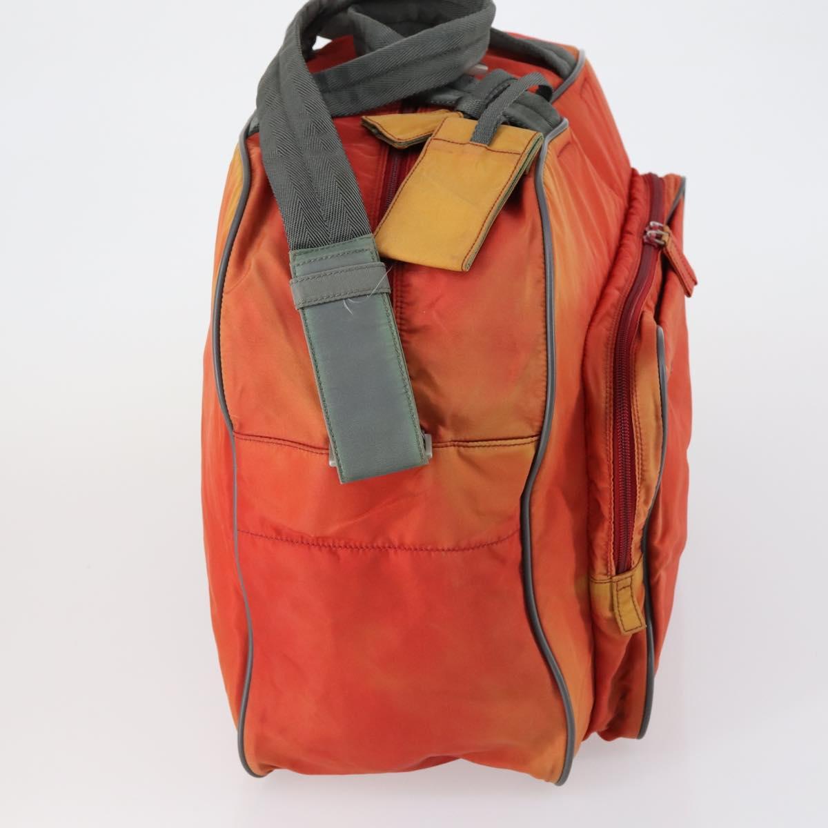 PRADA Boston Bag Nylon 2way Red Silver Auth 150415