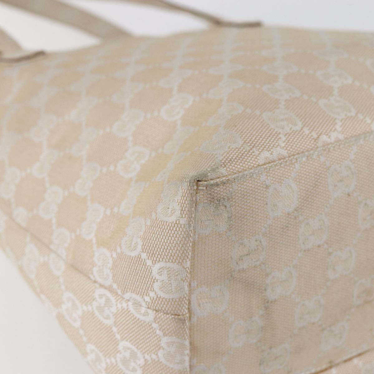 GUCCI GG Canvas Tote Bag Beige Silver 002 1076 2684 Auth 150426