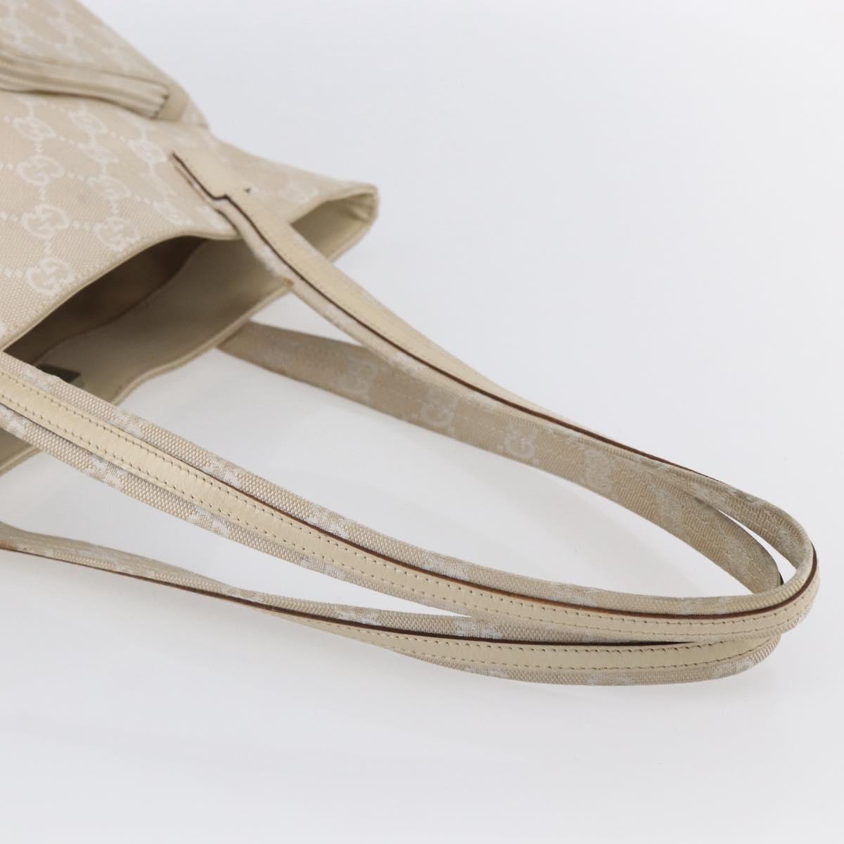 GUCCI GG Canvas Tote Bag Beige Silver 002 1076 2684 Auth 150426
