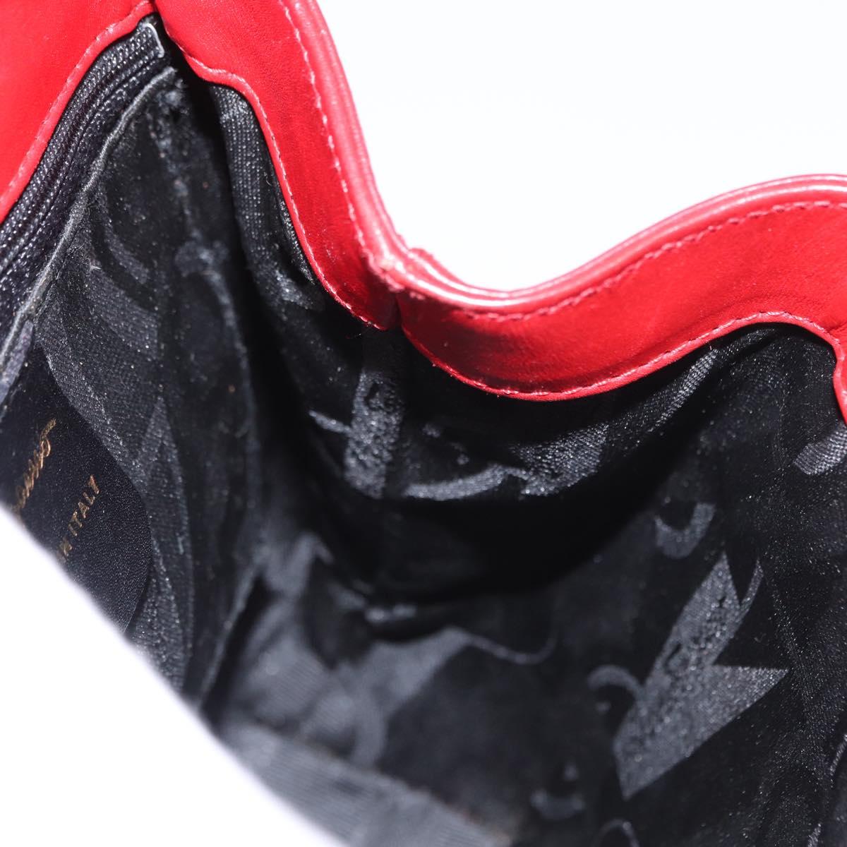 Salvatore Ferragamo Backpack Leather Red Gold Auth 150428