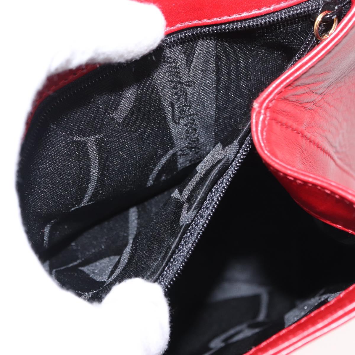 Salvatore Ferragamo Backpack Leather Red Gold Auth 150428