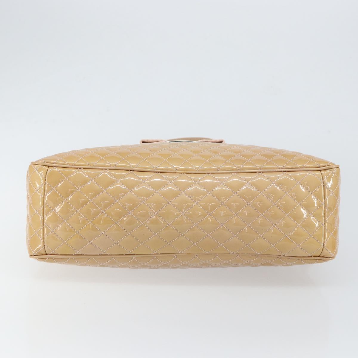 Salvatore Ferragamo Vala Hand Bag Enamel 2way Beige Silver Auth 150429