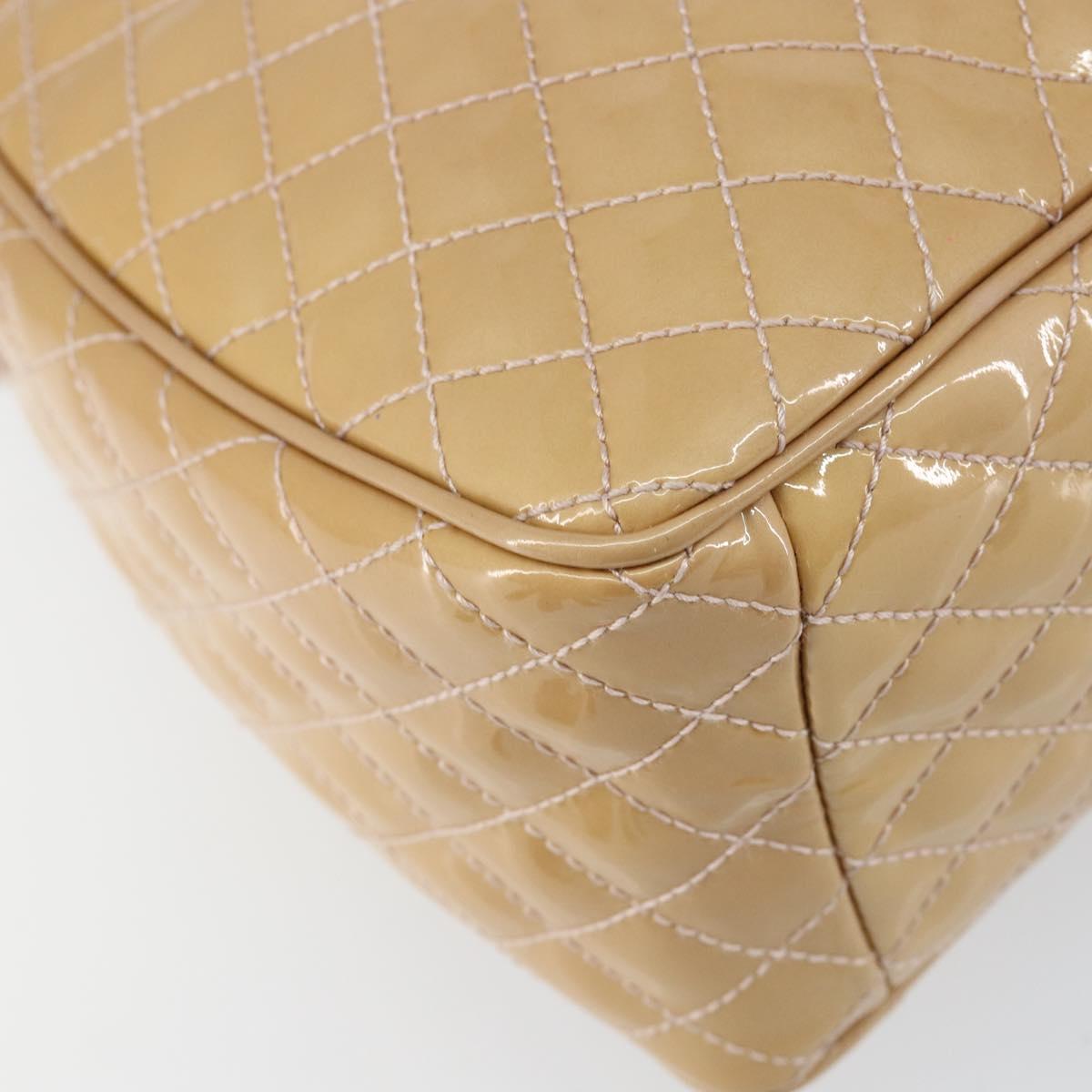 Salvatore Ferragamo Vala Hand Bag Enamel 2way Beige Silver Auth 150429