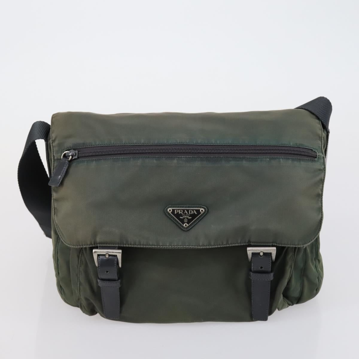 PRADA Shoulder Bag Nylon 3 Set Red Pink khaki Auth 150430