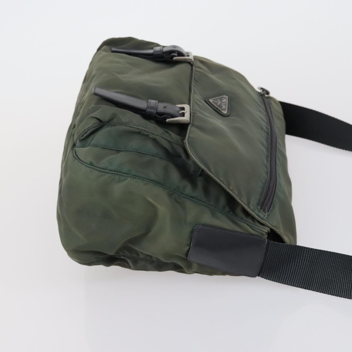 PRADA Shoulder Bag Nylon 3 Set Red Pink khaki Auth 150430