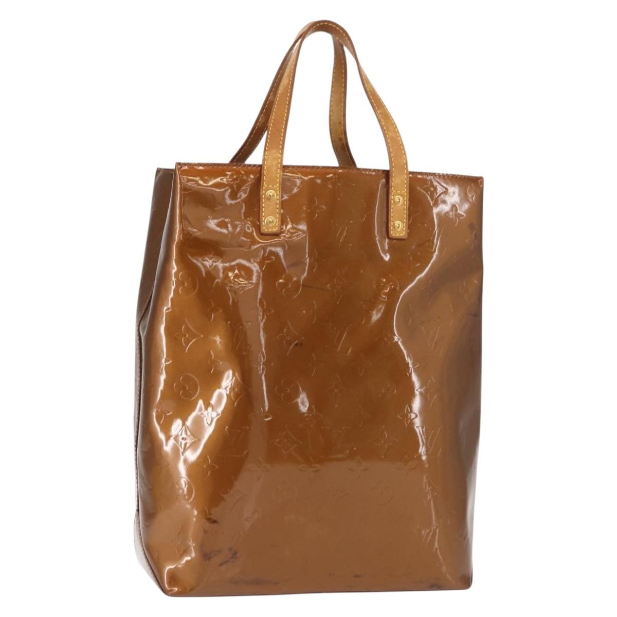 LOUIS VUITTON Monogram Vernis Reade MM Hand Bag Bronze M91143 LV Auth 150433