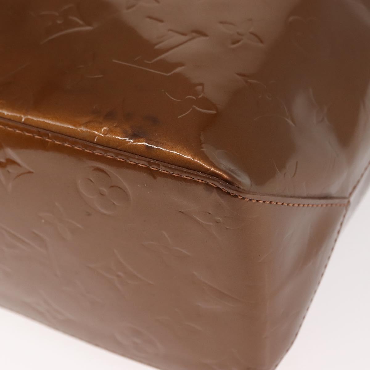 LOUIS VUITTON Monogram Vernis Reade MM Hand Bag Bronze M91143 LV Auth 150433