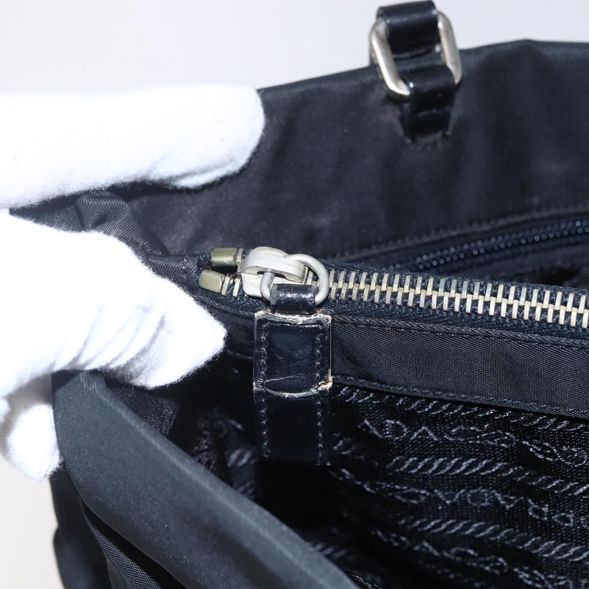 PRADA Tote Bag Nylon Black Auth 150438