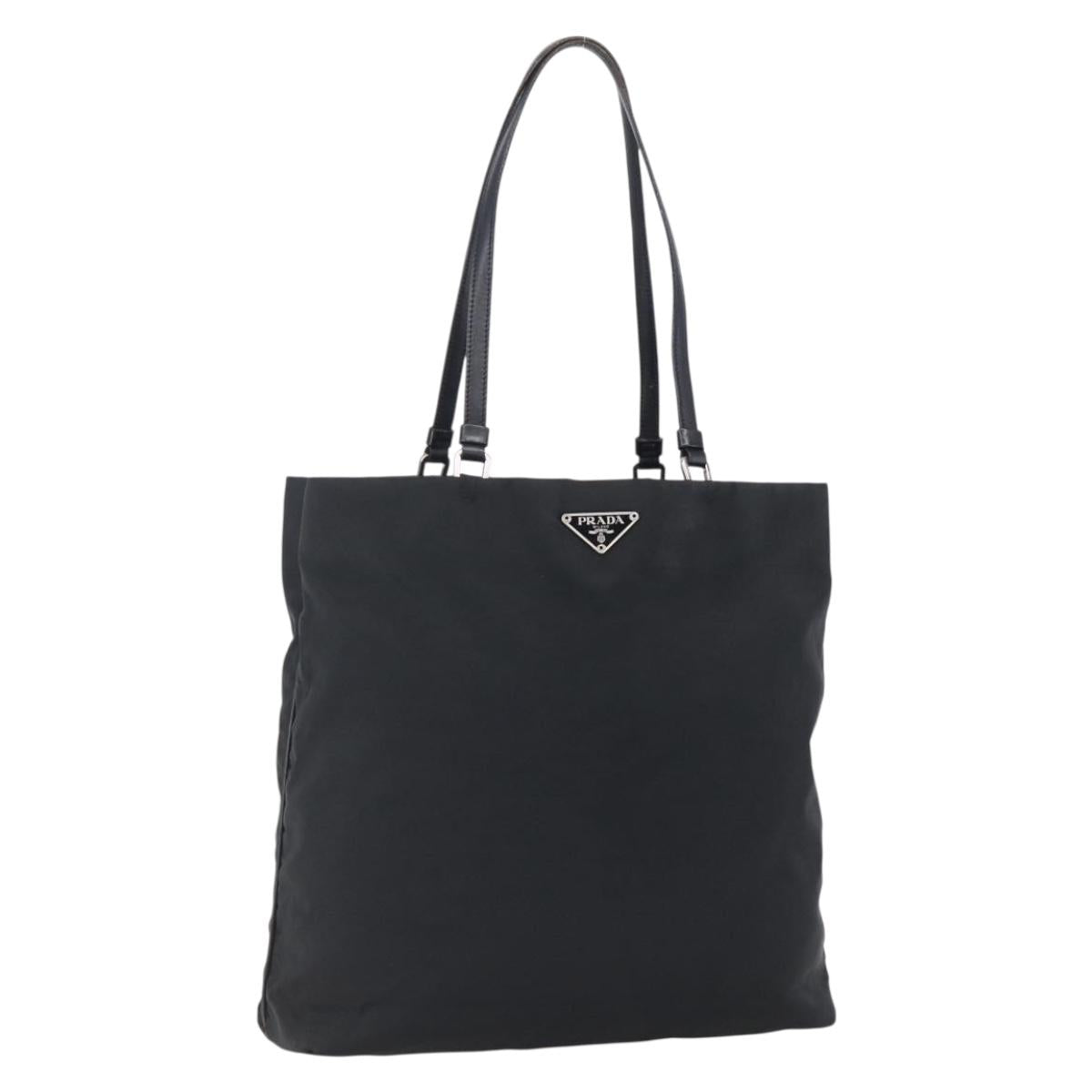 PRADA Tote Bag Nylon Black Auth 150438