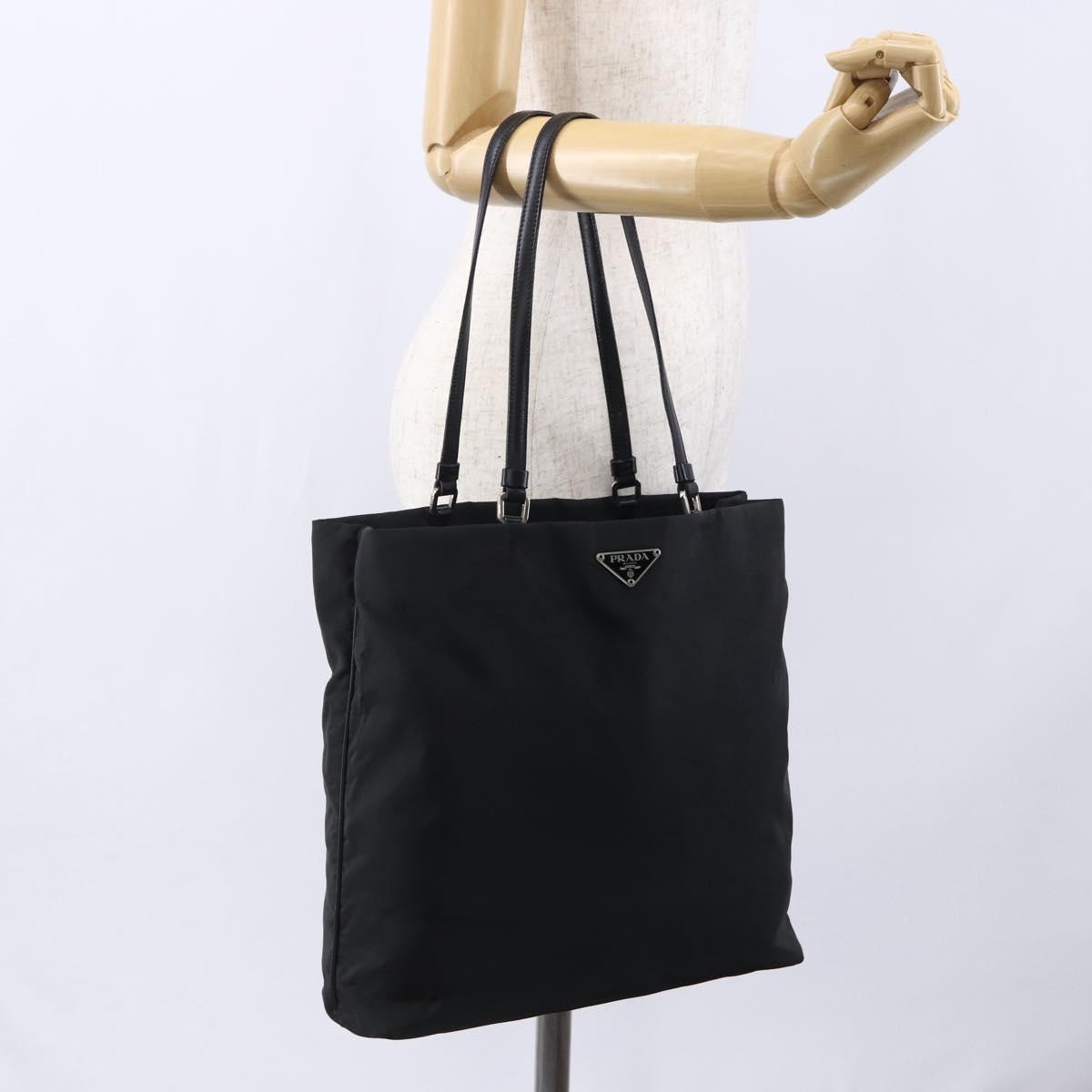 PRADA Tote Bag Nylon Black Auth 150438