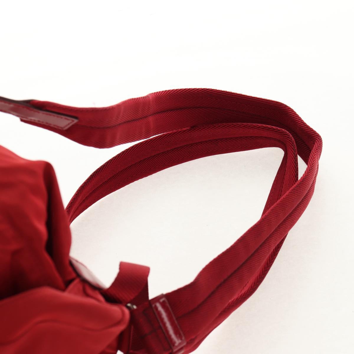 PRADA Backpack Nylon Red Silver Auth 150439V