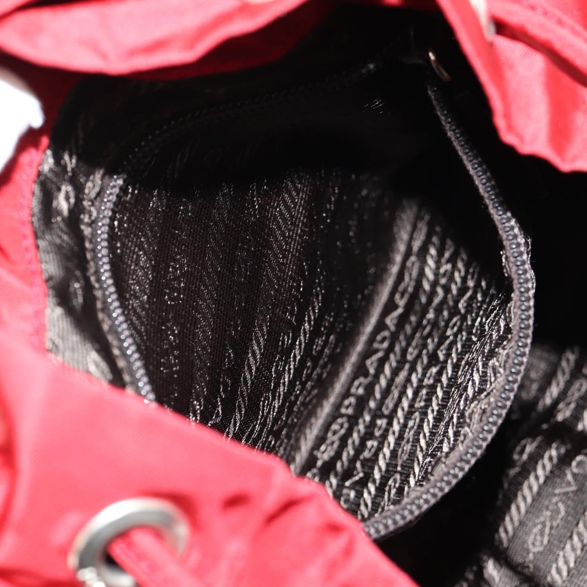 PRADA Backpack Nylon Red Silver Auth 150439V