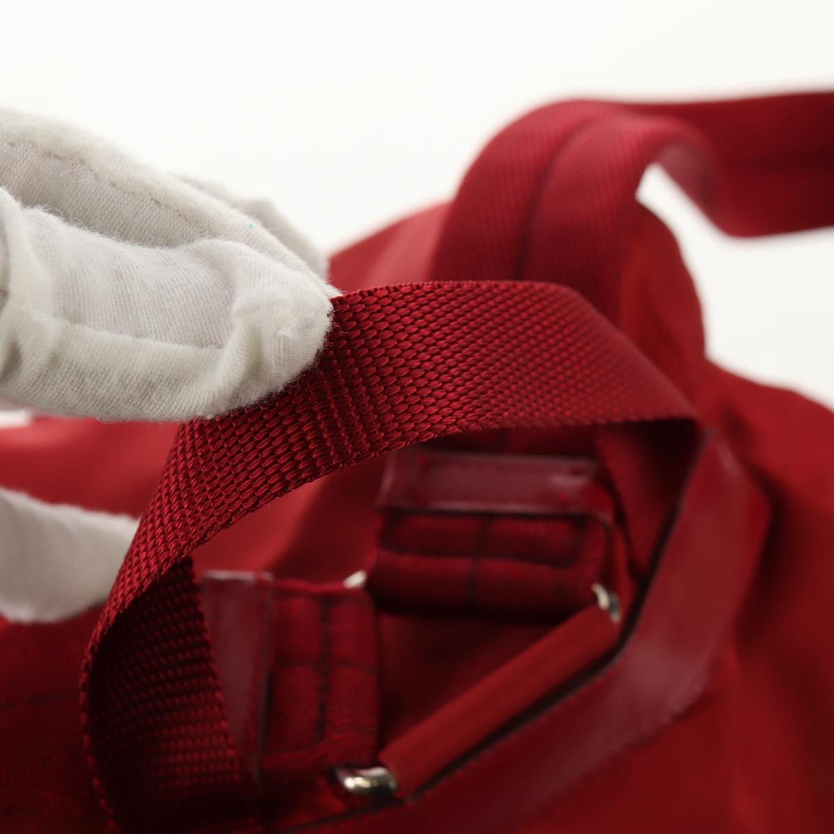 PRADA Backpack Nylon Red Silver Auth 150439V