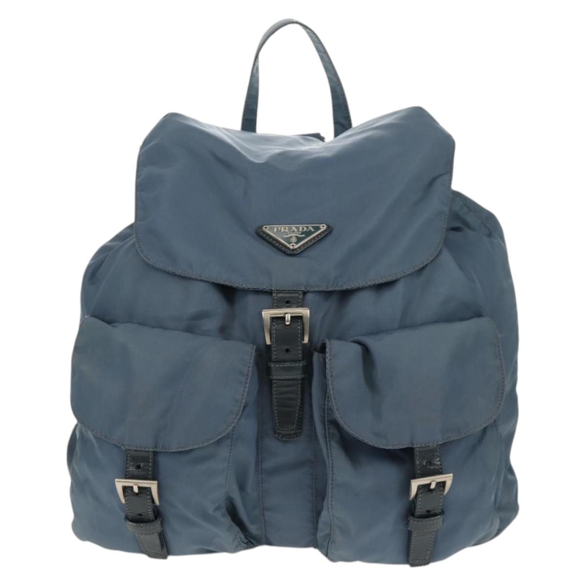 PRADA Backpack Nylon Light Blue Auth 150441