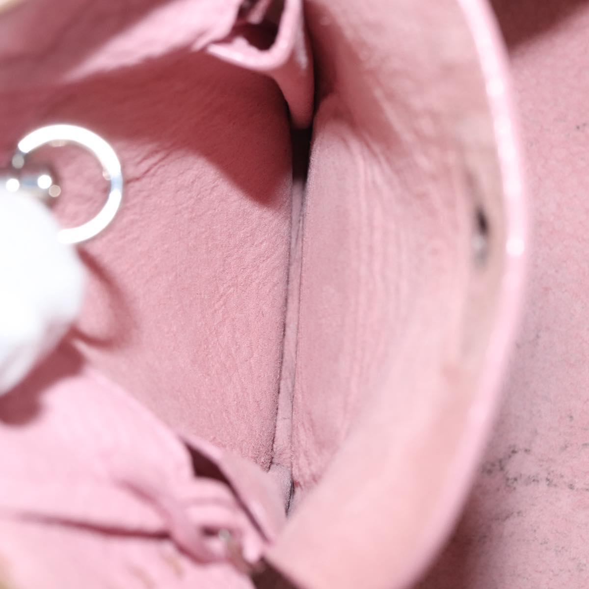 FENDI Celeria Tote Bag Leather Beige Silver Auth 150443