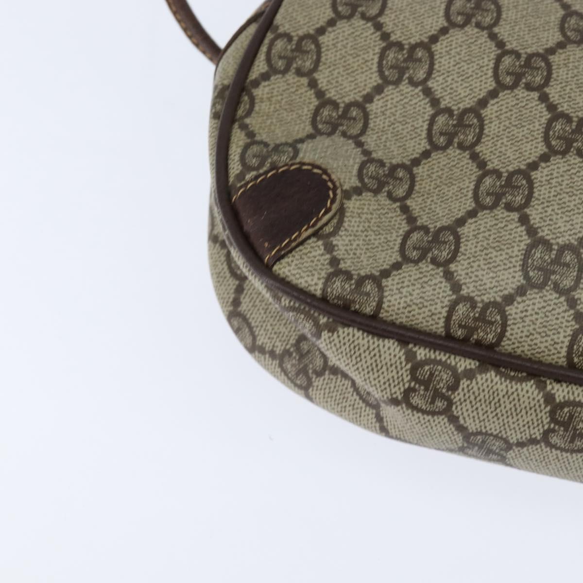 GUCCI GG Supreme Web Sherry Line Clutch Bag PVC Beige Gold 89 02 066 Auth 150444