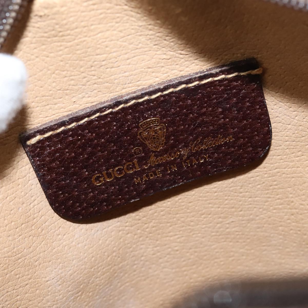 GUCCI GG Supreme Web Sherry Line Clutch Bag PVC Beige Gold 89 02 066 Auth 150444