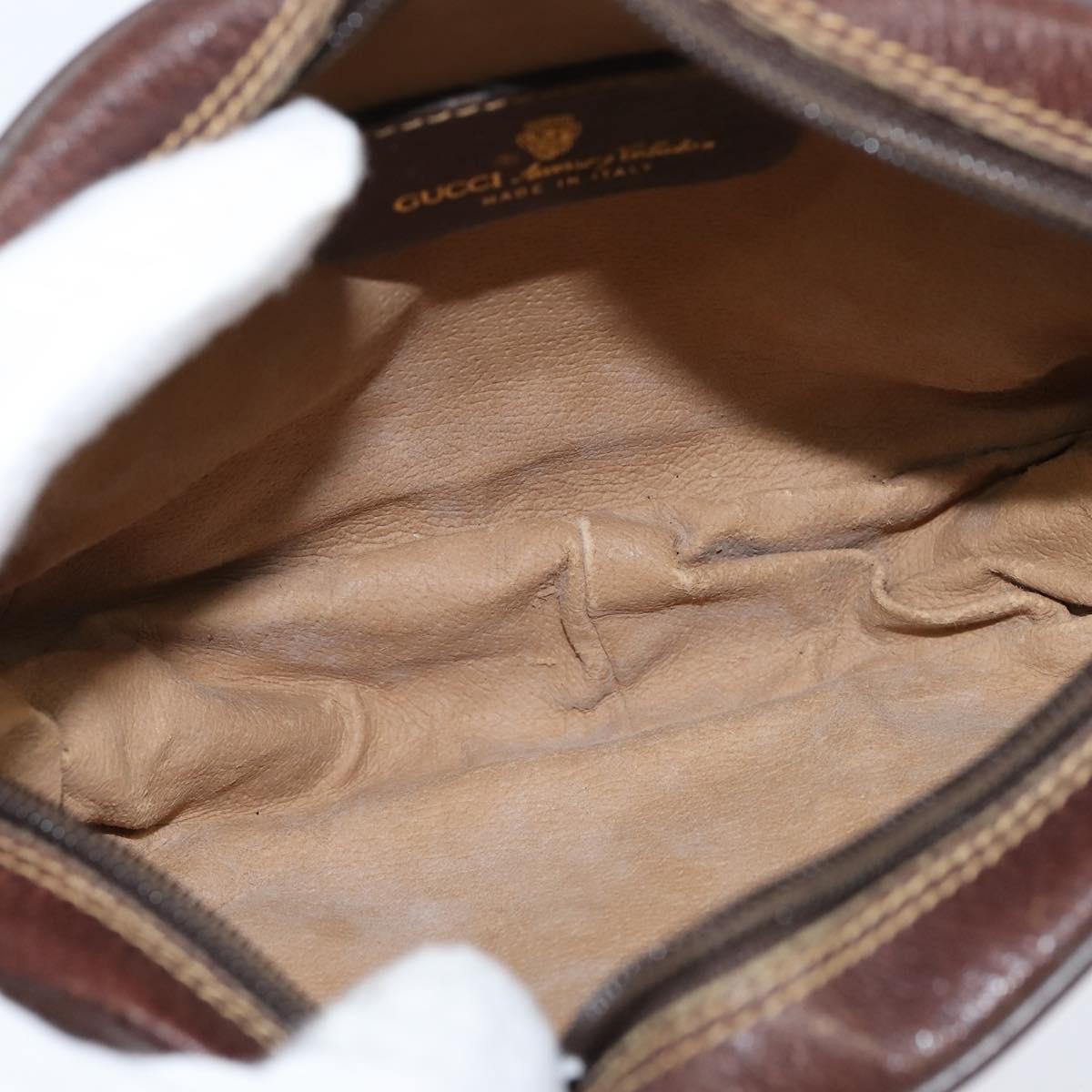 GUCCI GG Supreme Web Sherry Line Clutch Bag PVC Beige Gold 89 02 066 Auth 150444