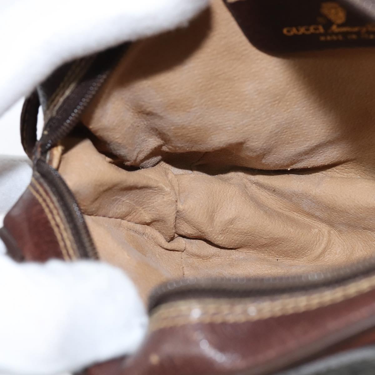 GUCCI GG Supreme Web Sherry Line Clutch Bag PVC Beige Gold 89 02 066 Auth 150444