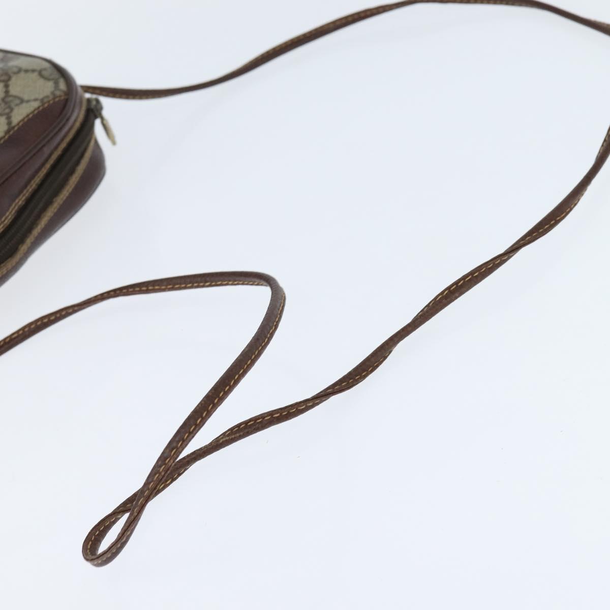 GUCCI GG Supreme Web Sherry Line Clutch Bag PVC Beige Gold 89 02 066 Auth 150444