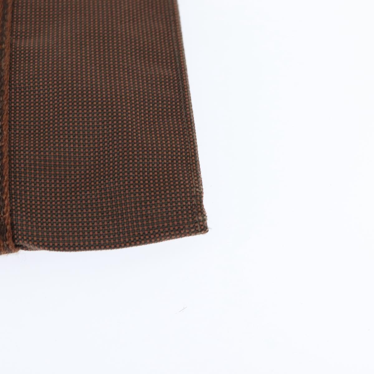HERMES Pochette Her Line MM Shoulder Bag Canvas Brown Auth 150447