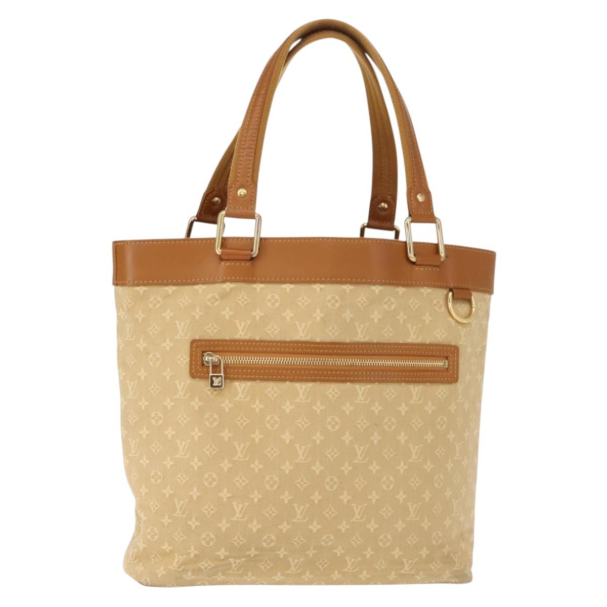 LOUIS VUITTON Monogram Mini Lucille GM Tote Bag Beige M92683 LV Auth 150454