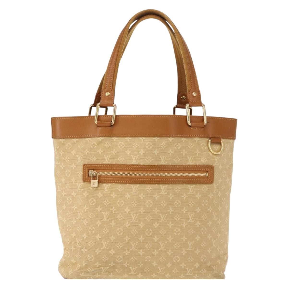 LOUIS VUITTON Monogram Mini Lucille GM Tote Bag Beige M92683 LV Auth 150454