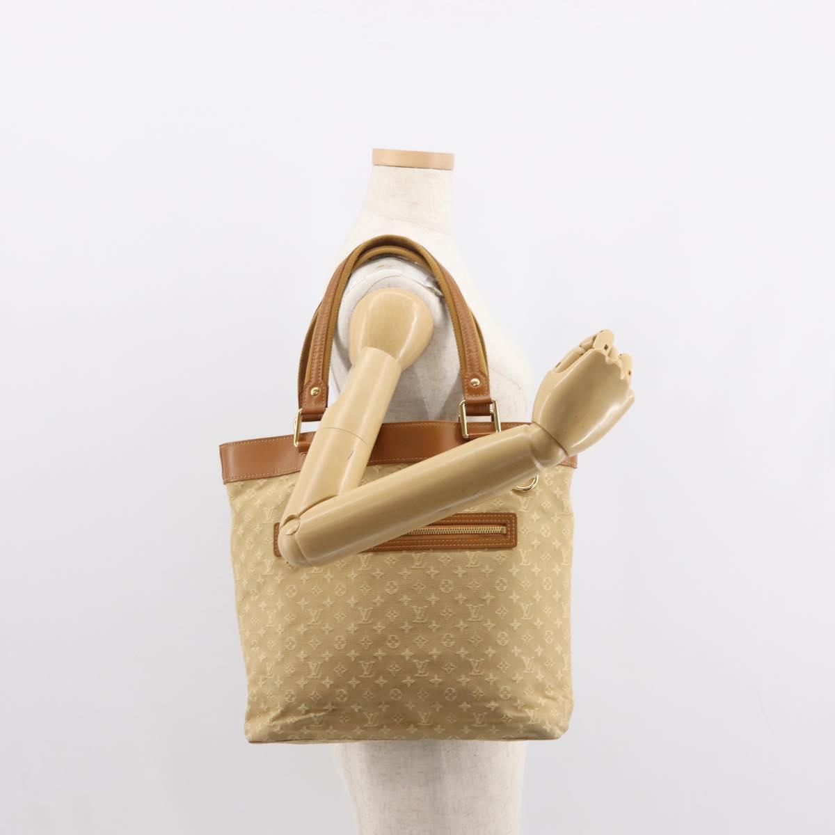 LOUIS VUITTON Monogram Mini Lucille GM Tote Bag Beige M92683 LV Auth 150454
