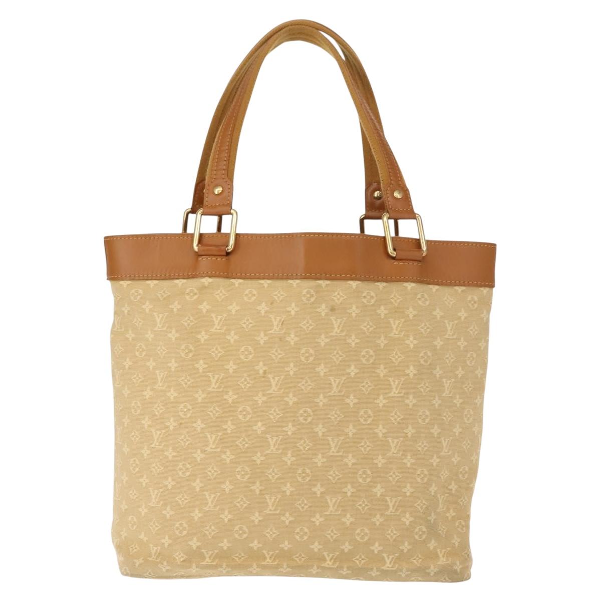 LOUIS VUITTON Monogram Mini Lucille GM Tote Bag Beige M92683 LV Auth 150454