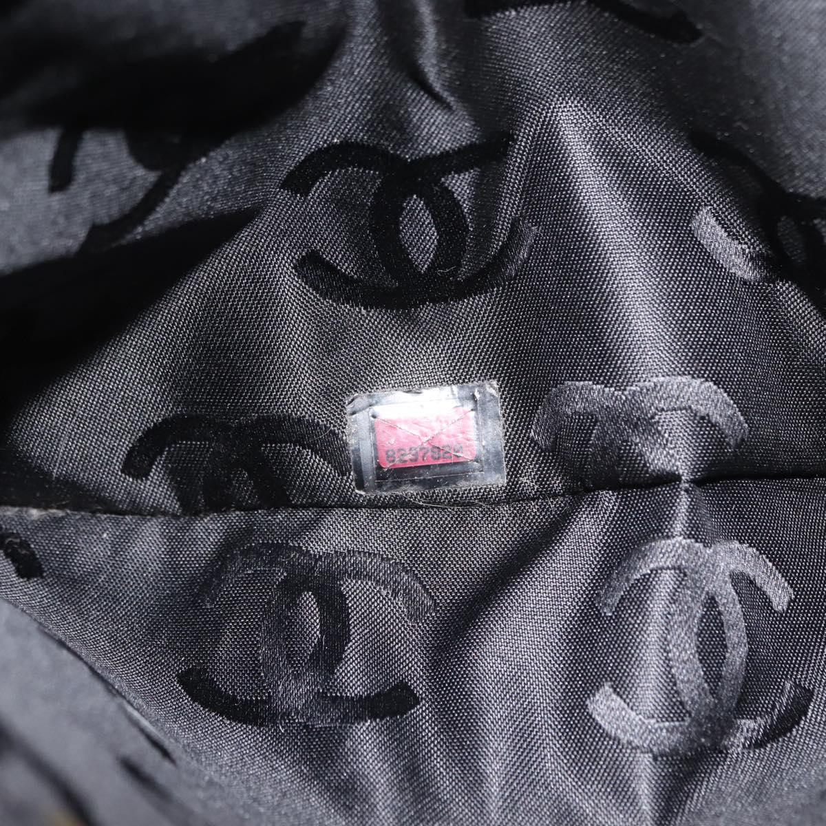 CHANEL Tote Bag Patent leather Black Gold CC Auth 150456