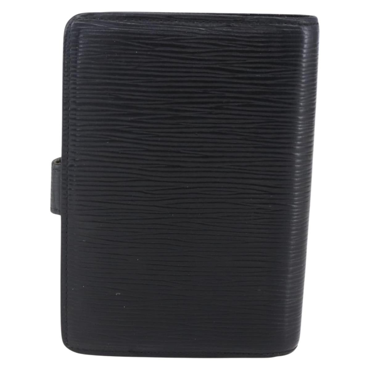 LOUIS VUITTON Epi Agenda PM Day Planner Cover Black R20052 LV Auth 150463