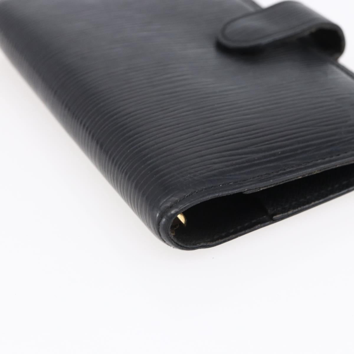 LOUIS VUITTON Epi Agenda PM Day Planner Cover Black R20052 LV Auth 150463