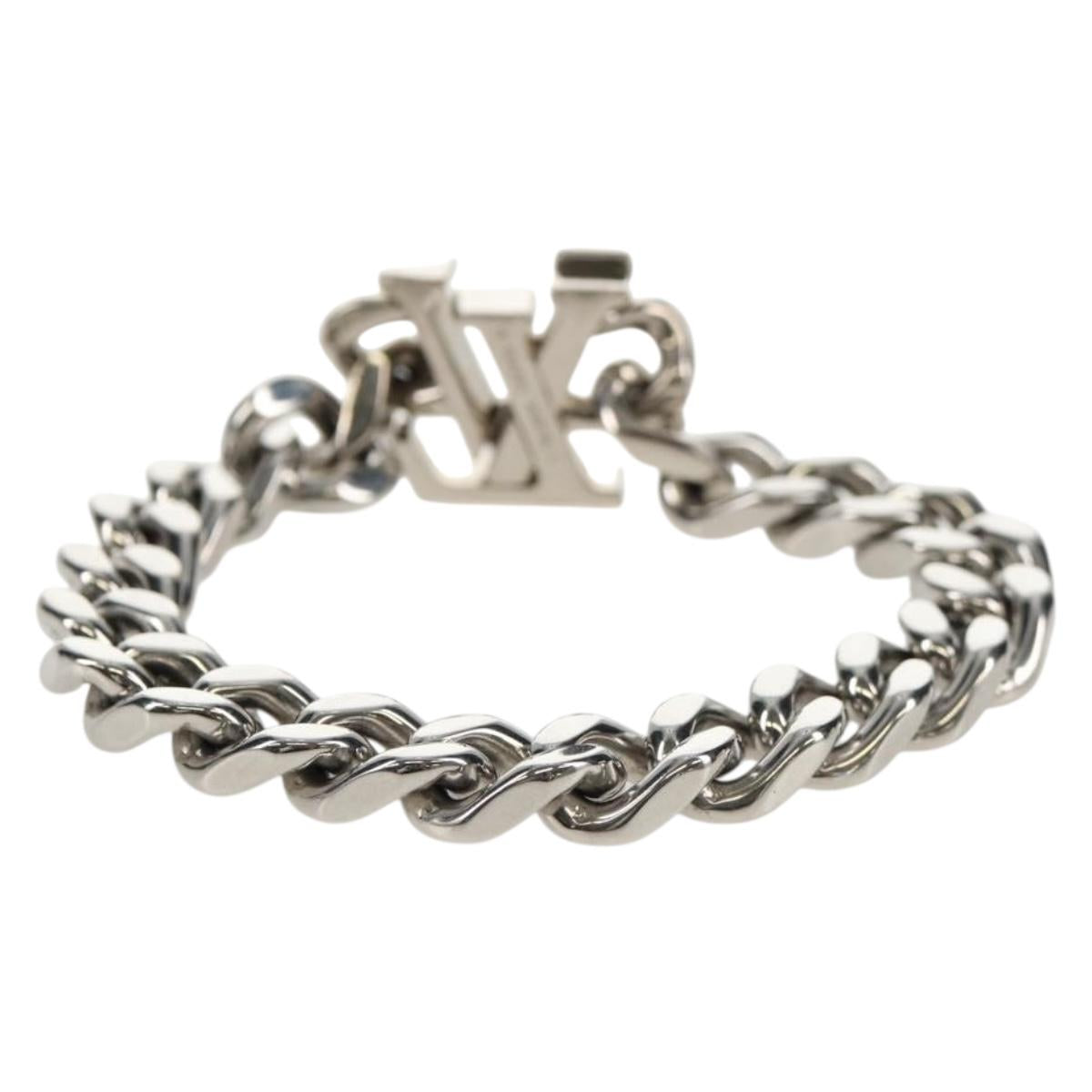 LOUIS VUITTON LV Chain Bracelet Bracelet metal Silver M0919L LV Auth 150471M