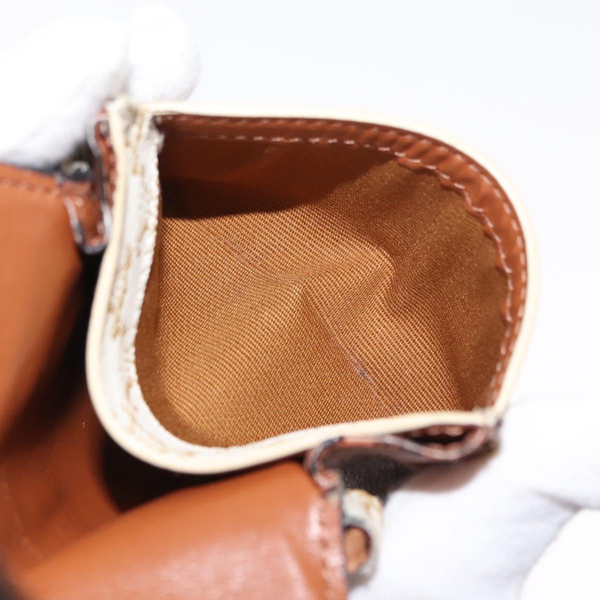 CELINE Triomphe Macadam Canvas Phone Pouch PVC Beige Auth 150473