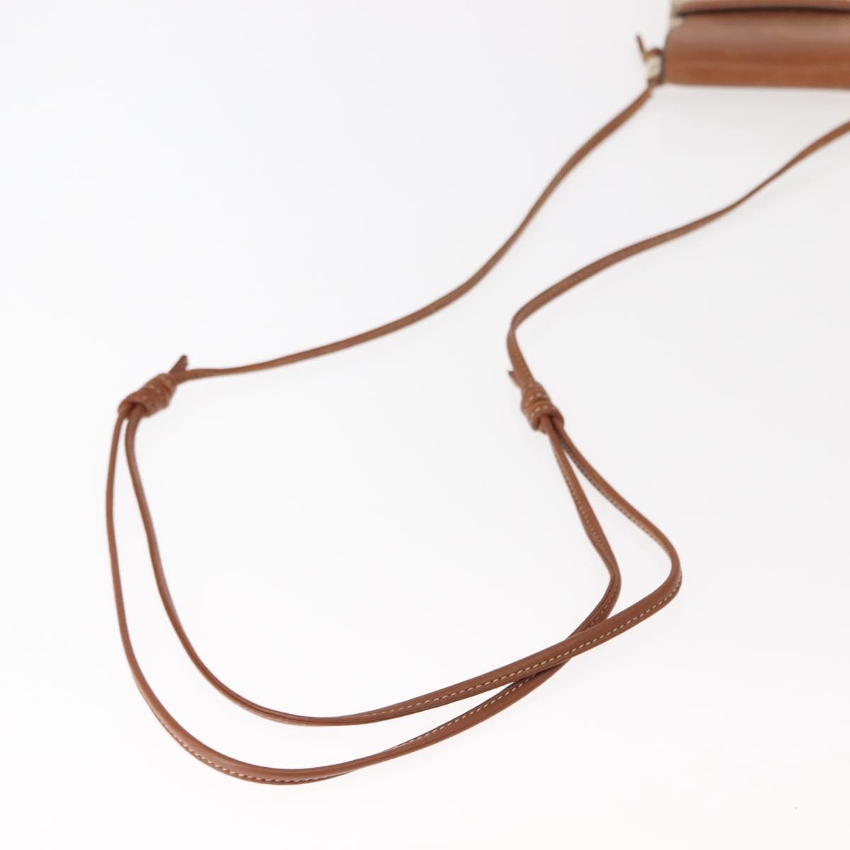 CELINE Triomphe Macadam Canvas Phone Pouch PVC Beige Auth 150473