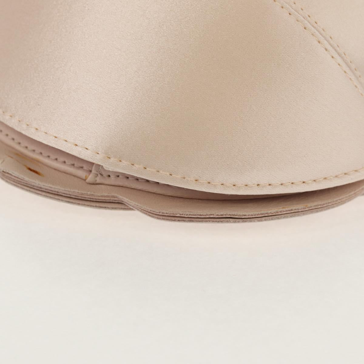 CHANEL Chain Camelia Shoulder Bag Satin Pink Gold CC Auth 150477V