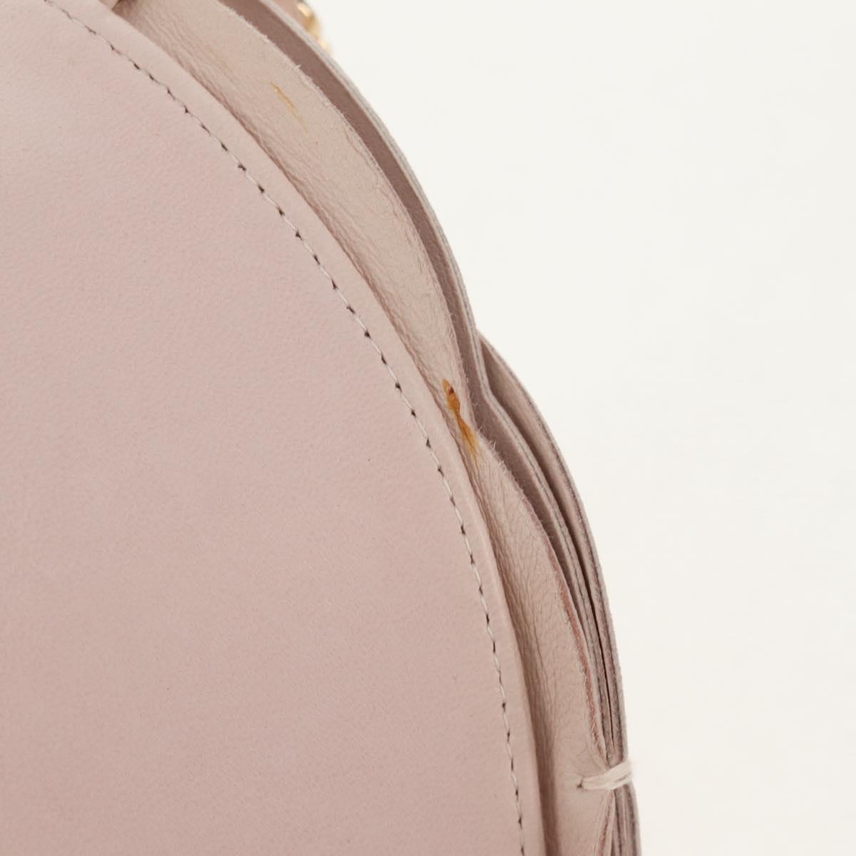 CHANEL Chain Camelia Shoulder Bag Satin Pink Gold CC Auth 150477V