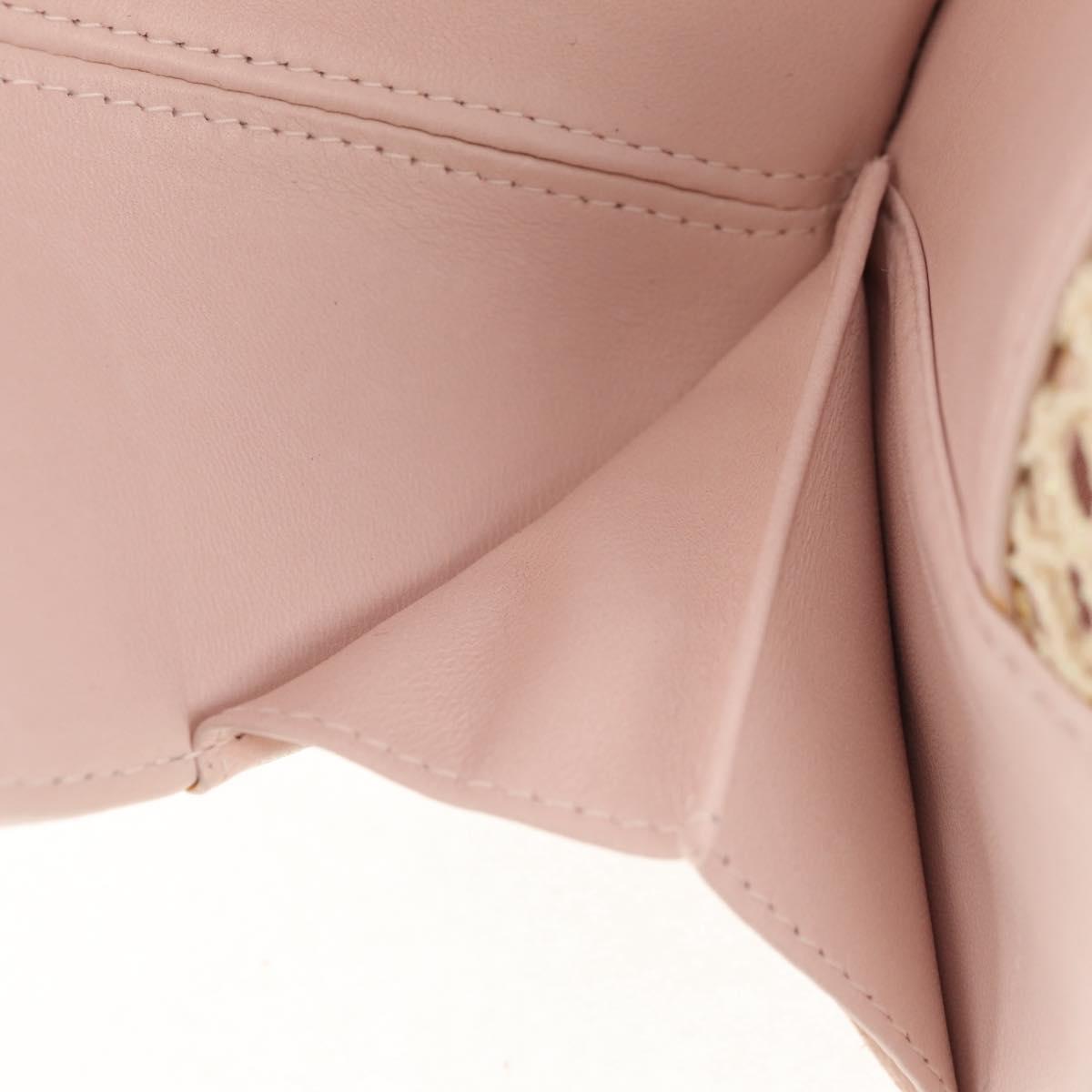 CHANEL Chain Camelia Shoulder Bag Satin Pink Gold CC Auth 150477V