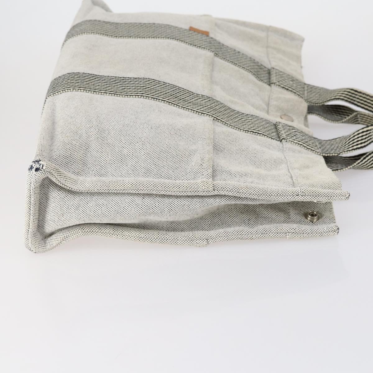 HERMES Fourre Tout Hand Bag Canvas 2 Set Gray Auth 150478