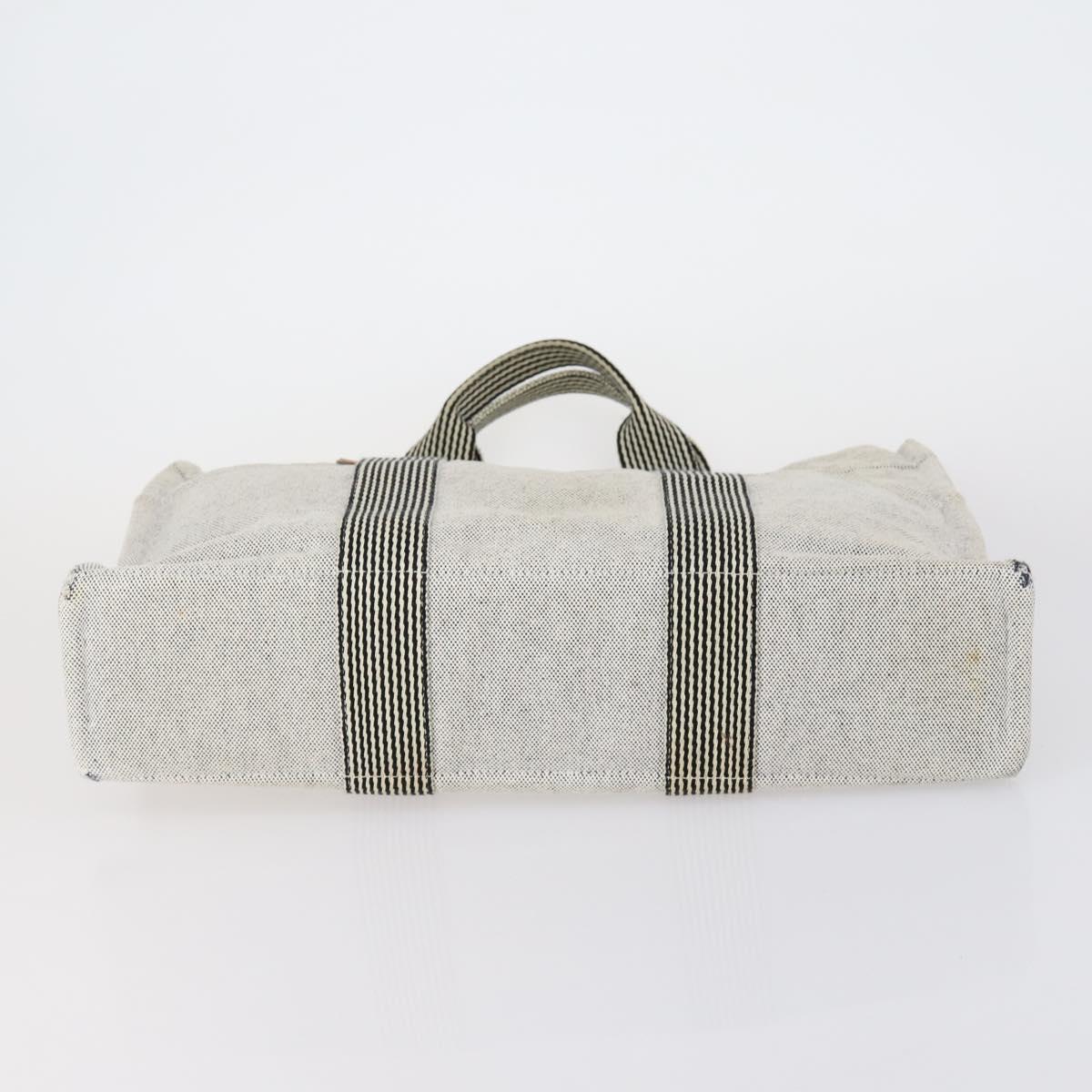 HERMES Fourre Tout Hand Bag Canvas 2 Set Gray Auth 150478