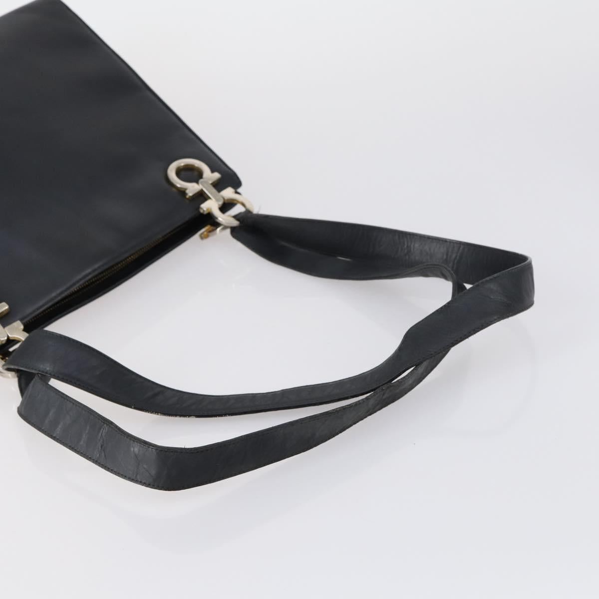 Salvatore Ferragamo Celine Hand Bag Nylon Leather 2 Set Black Auth 150480