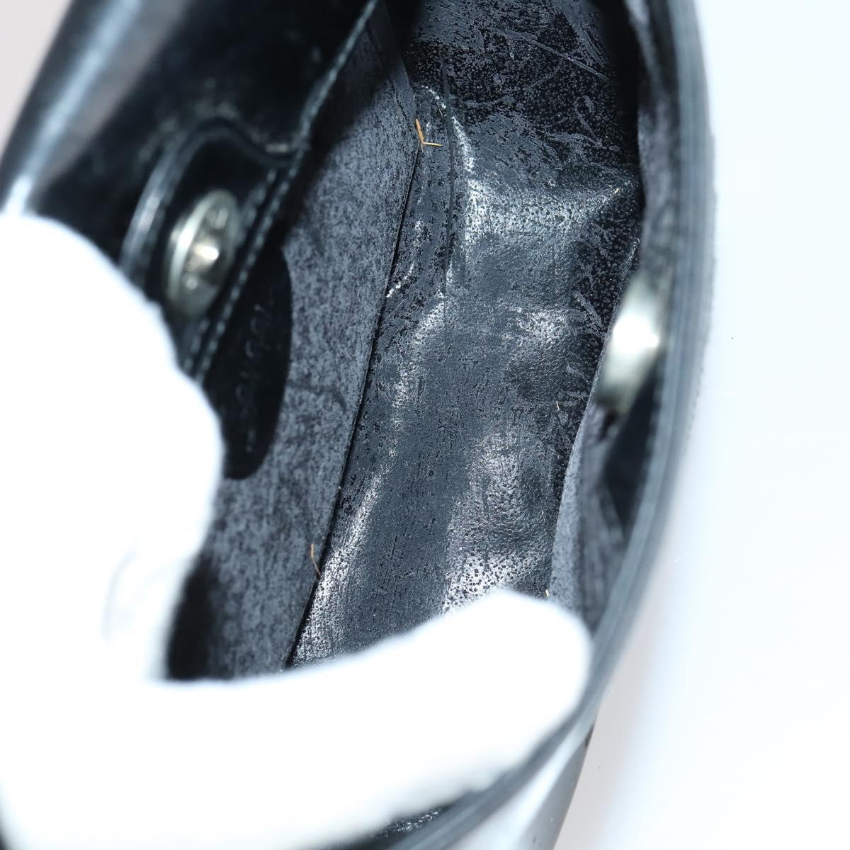 GUCCI GG Canvas Shoulder Bag Leather 3 Set Beige Black Auth 150481