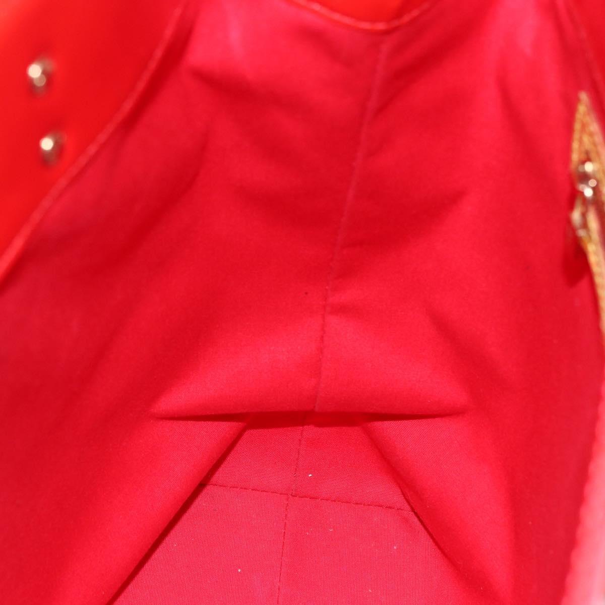 LOUIS VUITTON Monogram Vernis Reade MM Hand Bag Red Rouge M91086 LV Auth 150501