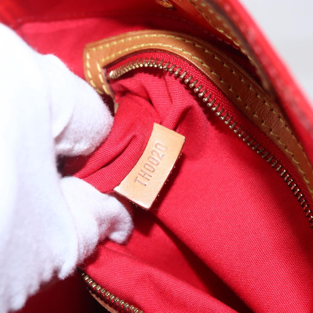 LOUIS VUITTON Monogram Vernis Reade MM Hand Bag Red Rouge M91086 LV Auth 150501