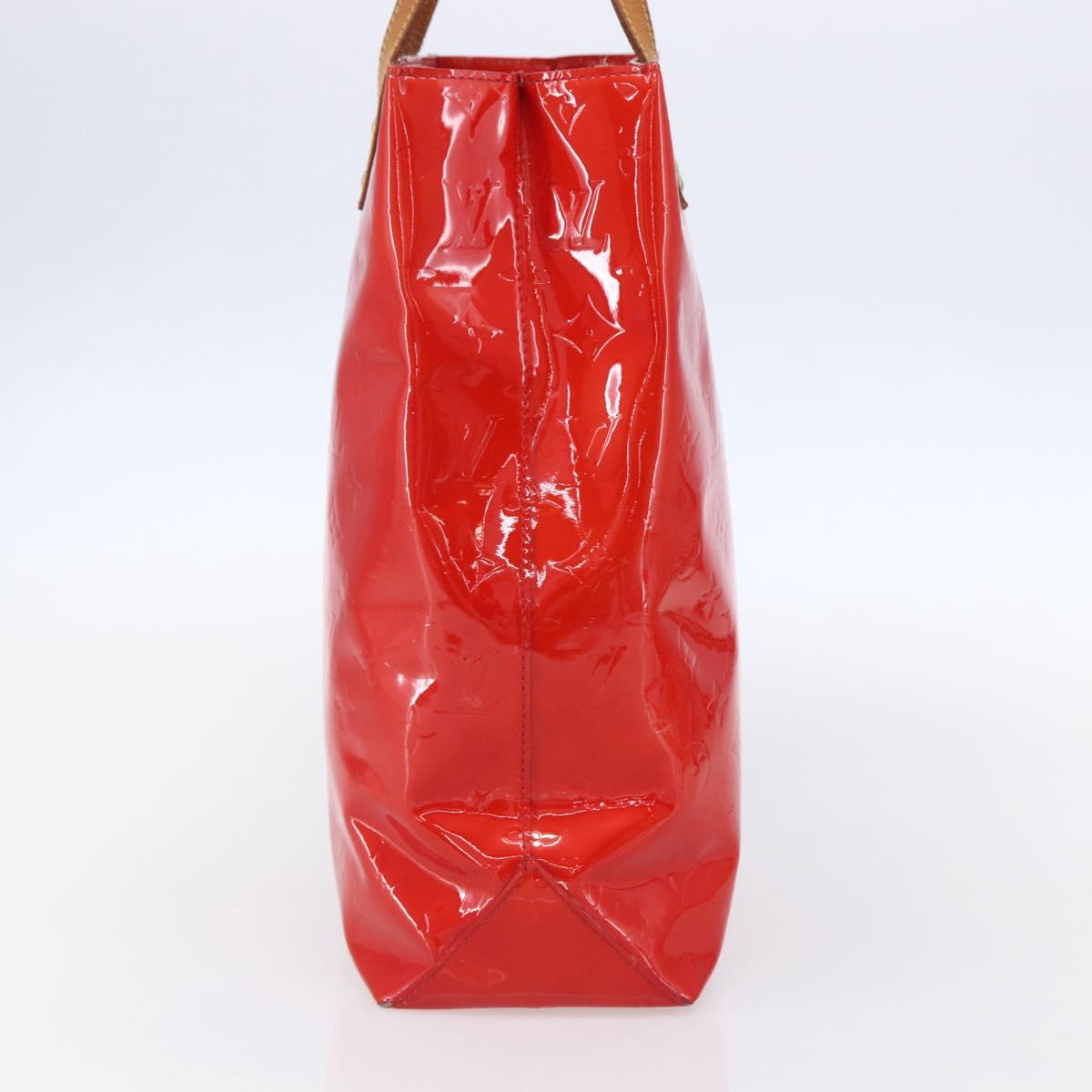 LOUIS VUITTON Monogram Vernis Reade MM Hand Bag Red Rouge M91086 LV Auth 150501