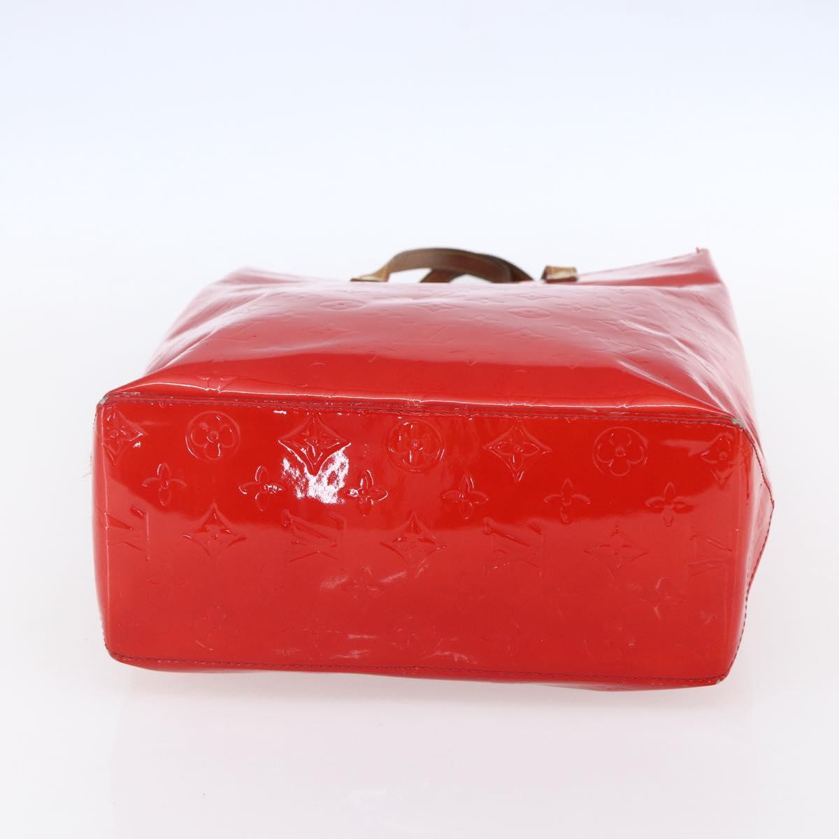 LOUIS VUITTON Monogram Vernis Reade MM Hand Bag Red Rouge M91086 LV Auth 150501